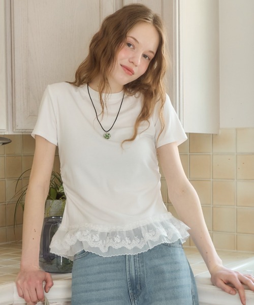 Birthday room(バースデイルーム)の「レイヤードフリルT/layered frill tshirt(Tシャツ/カットソー・レディース・ホワイト/グレー/ブラック・FREE)」の9枚目の写真