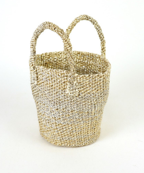 UNBILLION(アンビリオン)の「アフリカンスクエアー AFRICANSQUARE / プラスチックサイザルバッグミニ ミックス(かごバッグ・レディース・ゴールド・FREE)」の2枚目の写真