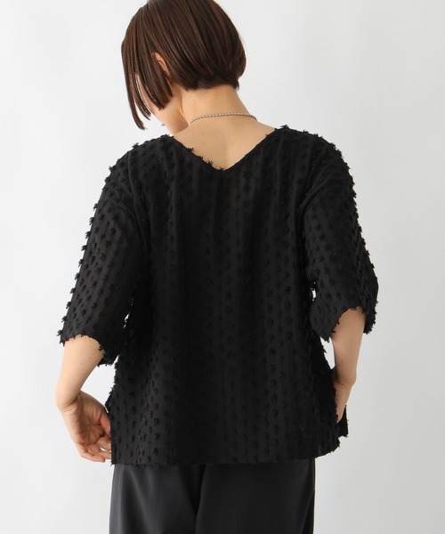 LEPSIM(レプシィム)の「フリンジカット5分袖プルオーバー 290954(Tシャツ/カットソー・レディース・ブラック/アイボリー・FREE)」の13枚目の写真
