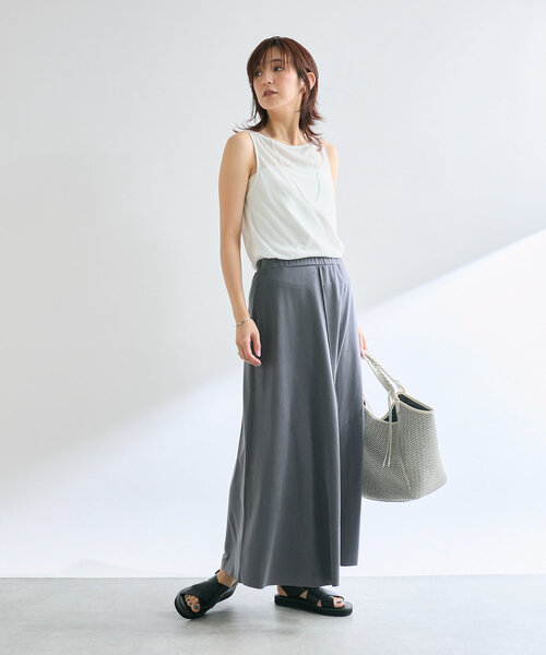 RIVE DROITE（リヴドロワ）の「【MONN.:.(モン)】MONN/ボートネックタンク（タンクトップ・レディース・ブラック/チャコールグレー/オフホワイト・FREE）」の5枚目の写真