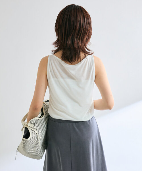 RIVE DROITE（リヴドロワ）の「【MONN.:.(モン)】MONN/ボートネックタンク（タンクトップ・レディース・ブラック/チャコールグレー/オフホワイト・FREE）」の10枚目の写真