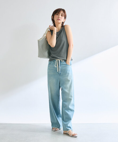 RIVE DROITE（リヴドロワ）の「【MONN.:.(モン)】MONN/ボートネックタンク（タンクトップ・レディース・ブラック/チャコールグレー/オフホワイト・FREE）」の12枚目の写真