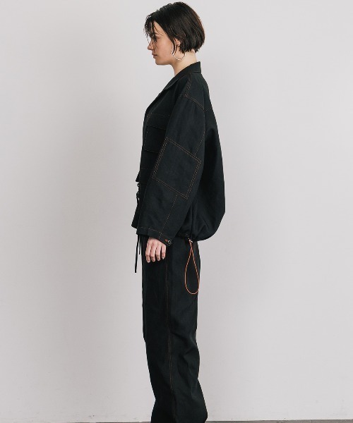 CREDONA（クレドナ）の「TENCEL BDU JACKET/テンセルジャケット（ミリタリージャケット・レディース・ブラック/アイボリー・FREE）」の9枚目の写真