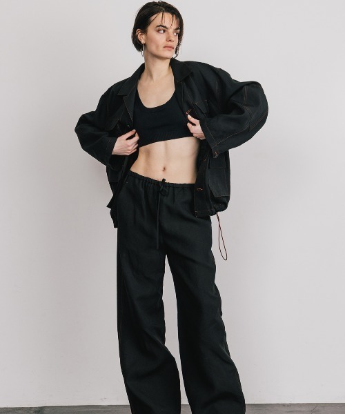 CREDONA（クレドナ）の「TENCEL BDU JACKET/テンセルジャケット（ミリタリージャケット・レディース・ブラック/アイボリー・FREE）」の8枚目の写真