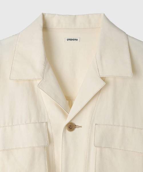 CREDONA（クレドナ）の「TENCEL BDU JACKET/テンセルジャケット（ミリタリージャケット・レディース・ブラック/アイボリー・FREE）」の22枚目の写真