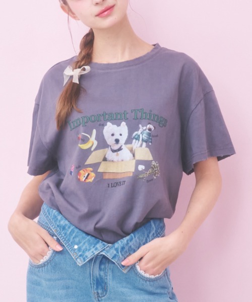 Poika（ポイカ）の「アニマルプリントT [ユニセックス]（Tシャツ/カットソー・レディース・ホワイト系その他2/グレー系その他/ホワイト系その他/グレー系その他2・SMALL/MEDIUM）」の4枚目の写真