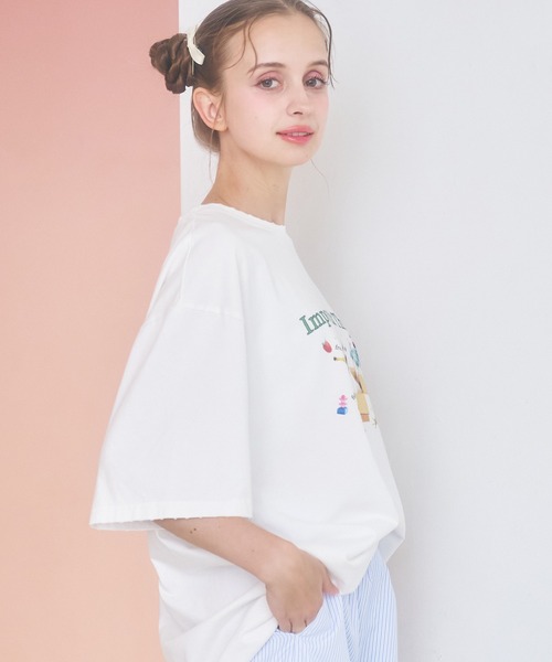 PIQUE アニマルプリント Tシャツ Fサイズ ホワイト あざらし 接触冷感】あざらしワンポイントTシャツ(カットソー・Tシャツ