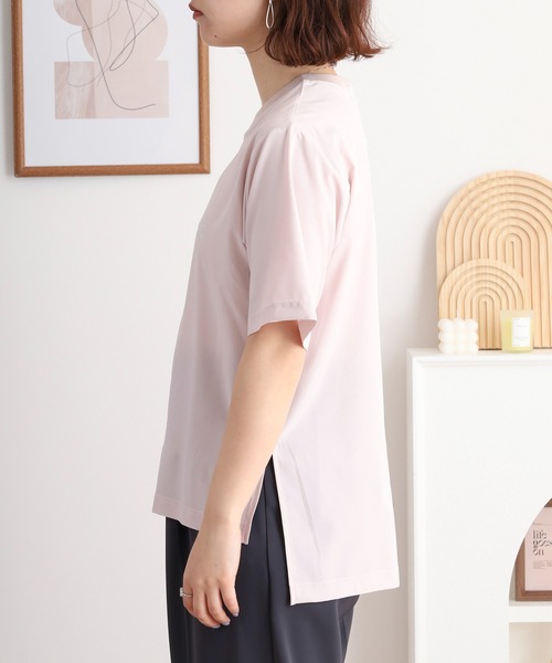 tシャツ Eglantine シンプルロゴＴシャツ レディース セール】Eglantine 5分袖ロゴ刺繍Tシャツ（Tシャツ/カットソー