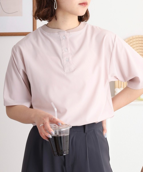 エグランティーヌ EGLANTINE ローズペトール SMOOCH刺繍半袖カットソー （グリーン） エグランティーヌ EGLANTINE ローズペトール SMOOCH刺繍半袖