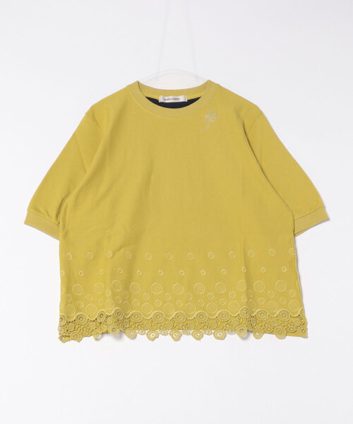 [15〜19号]ミニ裏毛サークルスカラップケミカルレースTシャツ セール】ミニ裏毛サークルスカラップケミカルレースTシャツ（T