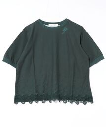 ミニ裏毛サークルスカラップケミカルレースTシャツ