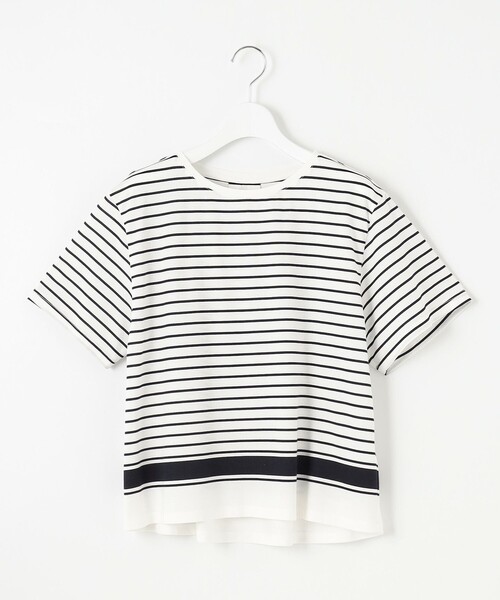 J.PRESS Ladies(J.プレス レディス)の「【洗える】パネルボーダー Tシャツ(Tシャツ/カットソー・レディース・ネイビー系1/ブラック系2/ダークブラウン系1・SMALL)」の10枚目の写真