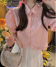 丸襟」に該当するレディースのシャツ/ブラウス（ピンク/桃色系