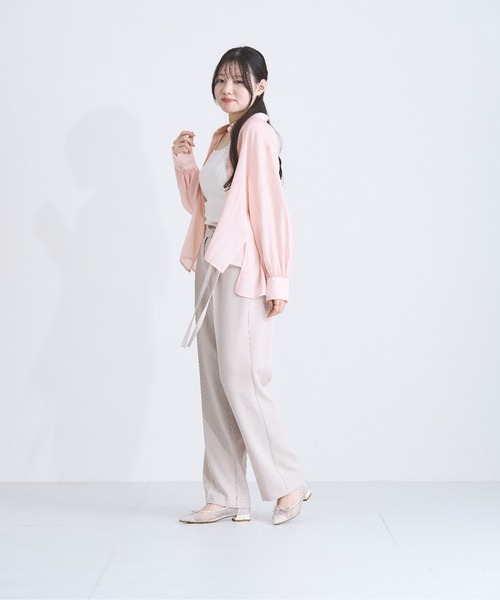 MISCH MASCH(ミッシュマッシュ)の「ZOZO限定 シアーカラーシャツ(シャツ/ブラウス・レディース・ブルー/ピンク/ベージュ・フリ-)」の15枚目の写真