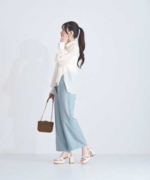 MISCH MASCH(ミッシュマッシュ)の「ZOZO限定 シアーカラーシャツ(シャツ/ブラウス・レディース・ブルー/ピンク/ベージュ・フリ-)」の18枚目の写真