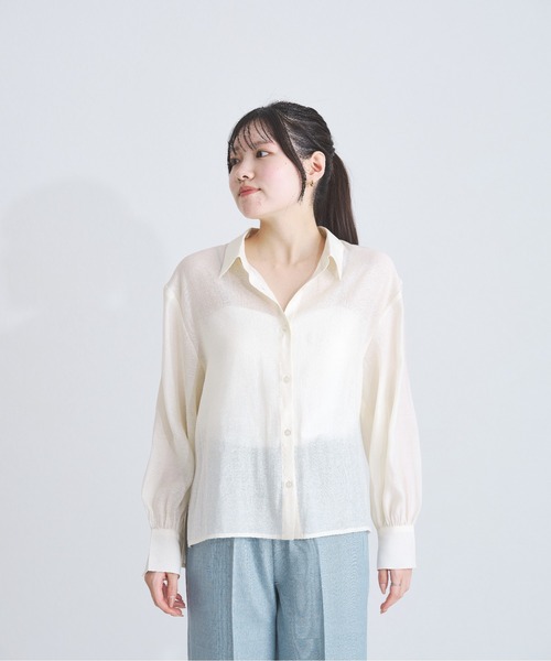 MISCH MASCH(ミッシュマッシュ)の「ZOZO限定 シアーカラーシャツ(シャツ/ブラウス・レディース・ブルー/ピンク/ベージュ・フリ-)」の16枚目の写真