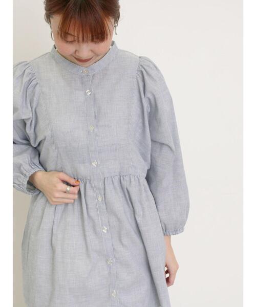 Samansa Mos2(サマンサ モスモス)の「切替ギャザーオーバーブラウス(シャツ/ブラウス・レディース・ブルー/ブラック/オフホワイト/イエロー・F)」の12枚目の写真