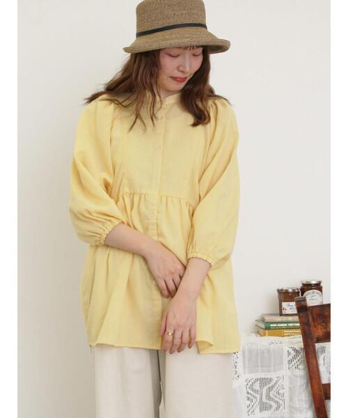 Samansa Mos2(サマンサ モスモス)の「切替ギャザーオーバーブラウス(シャツ/ブラウス・レディース・ブルー/ブラック/オフホワイト/イエロー・F)」の17枚目の写真