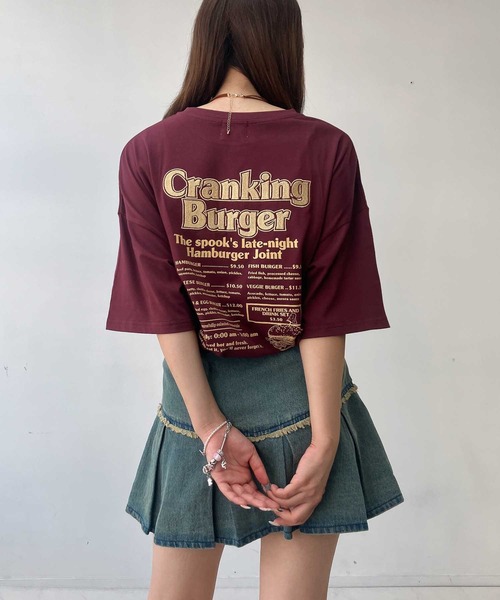 AS KNOW AS plus(アズノゥアズプラス)の「●ワンポイント刺繍 おばけプリントビッグサイズ半袖Tシャツ(Tシャツ/カットソー・レディース・オフホワイト/スミクロ/オートミール/ワイン系/ホワイト系/ブラック系/アイボリー系1/ブラック系1/ピンク系1/ホワイト系1・FREE)」の10枚目の写真