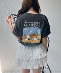 AS KNOW AS plus | ●ワンポイント刺繍 おばけプリントビッグサイズ半袖Tシャツ(Tシャツ/カットソー)