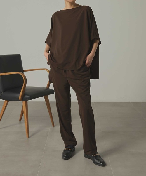 COGTHEBIGSMOKE(コグザビッグスモーク)の「【COGTHEBIGSMOKE/コグザビッグスモーク】EDEN TROUSERS/ストレッチエフォートレスストレートパンツ(その他パンツ・レディース・ブラック/ブラウン・1)」の6枚目の写真