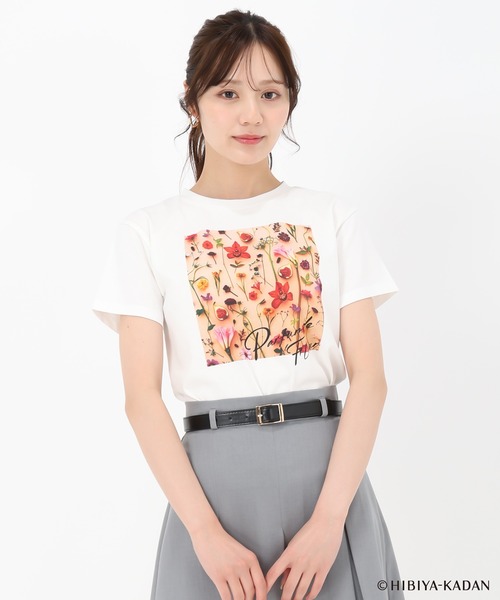 31 Sons de mode(トランテアン ソン ドゥ モード)の「2025春夏新作 【HIBIYA-KADANコラボ】フラワープリントTEE(Tシャツ/カットソー・レディース・ブラック/サックスブルー/オフホワイト・フリ-)」の10枚目の写真