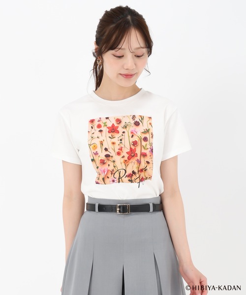 31 Sons de mode(トランテアン ソン ドゥ モード)の「2025春夏新作 【HIBIYA-KADANコラボ】フラワープリントTEE(Tシャツ/カットソー・レディース・ブラック/サックスブルー/オフホワイト・フリ-)」の12枚目の写真