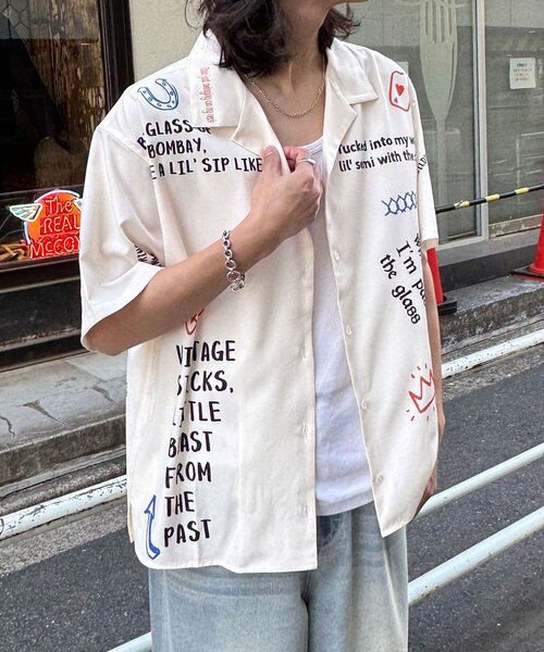 CIAOPANIC(チャオパニック)の「ハンドクラフトショートスリーブシャツ(シャツ/ブラウス・レディース・ブラック/ホワイト・FREE)」の4枚目の写真