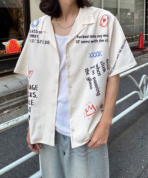 CIAOPANIC(チャオパニック)の「ハンドクラフトショートスリーブシャツ(シャツ/ブラウス・レディース・ブラック/ホワイト・FREE)」の7枚目の写真