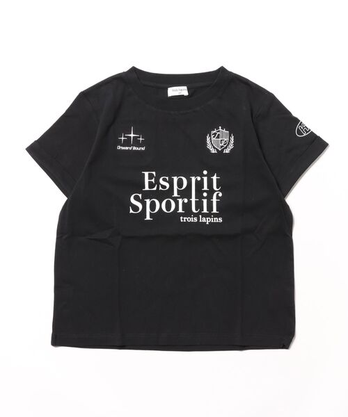trois lapins kp（トロワラパンケーピー）の「コンフォートクール天竺半袖Ｔシャツ（Tシャツ/カットソー・キッズ・オフホワイト/ブラック・150cm/160cm/140cm）」の2枚目の写真