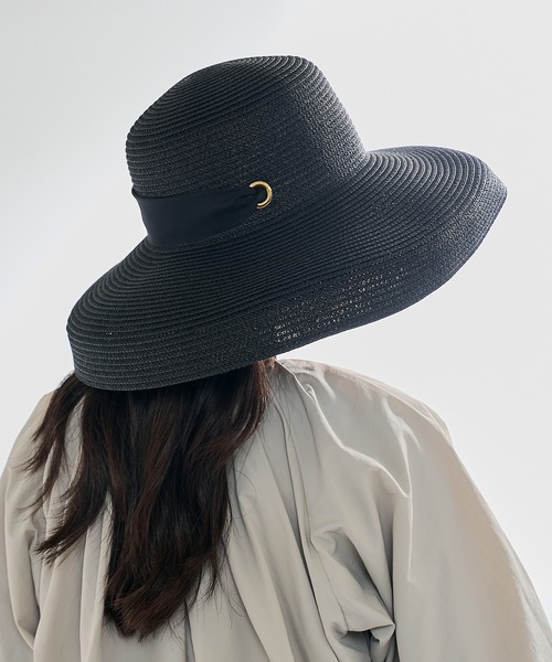 MAISON BREEZE（メゾンブリーズ）の「【MAISON BREEZE】リボン付きつば広麦わら帽子 KNF-TP（ハット・レディース・ベージュ/ブラック/アイボリー・FREE）」の15枚目の写真