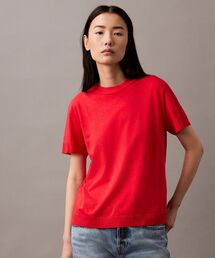 Calvin Klein | シルクタッチ ショートスリーブ セーターTシャツ(Tシャツ/カットソー)