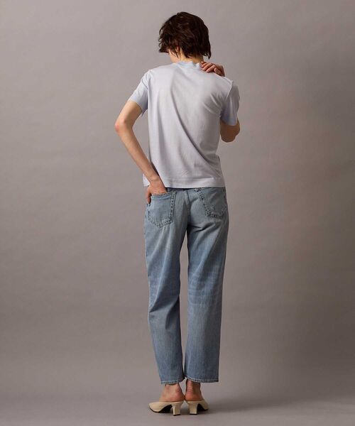 Calvin Klein（カルバン・クライン）の「シルクタッチ ショートスリーブ セーターTシャツ（Tシャツ/カットソー・レディース・レッド/ライトブルー・S/XS/XXS）」の3枚目の写真