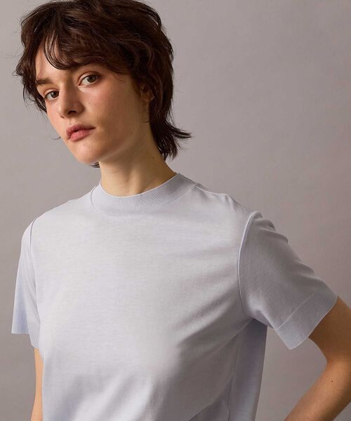 Calvin Klein（カルバン・クライン）の「シルクタッチ ショートスリーブ セーターTシャツ（Tシャツ/カットソー・レディース・レッド/ライトブルー・S/XS/XXS）」の15枚目の写真