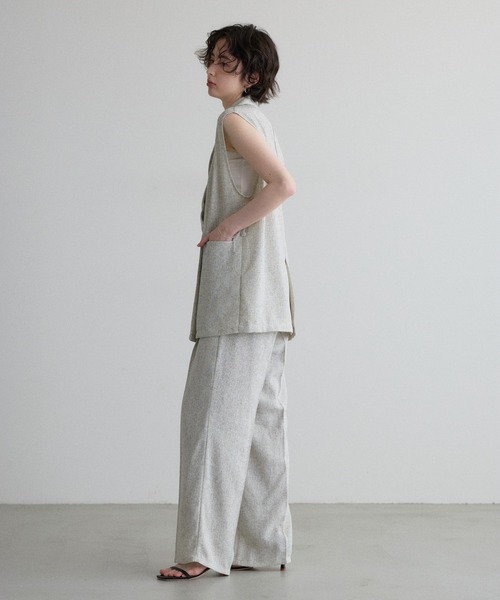 &. NOSTALGIA（アンドドットノスタルジア）の「【ZOZO限定】ミックスツイードベルト付きジレ（ベスト・レディース・グレー/アイボリー・M）」の5枚目の写真