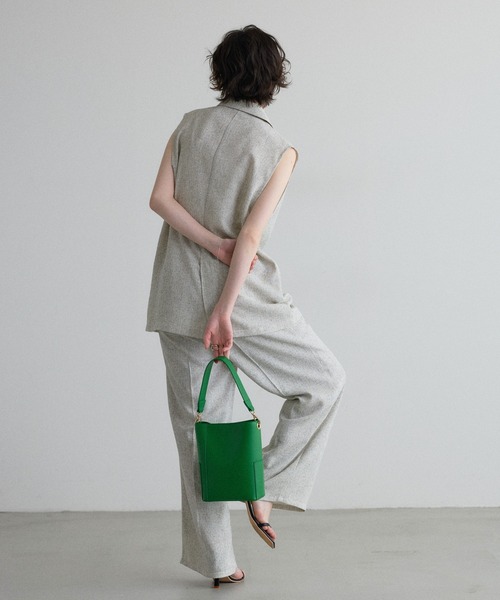 &. NOSTALGIA（アンドドットノスタルジア）の「【ZOZO限定】ミックスツイードベルト付きジレ（ベスト・レディース・グレー/アイボリー・M）」の6枚目の写真