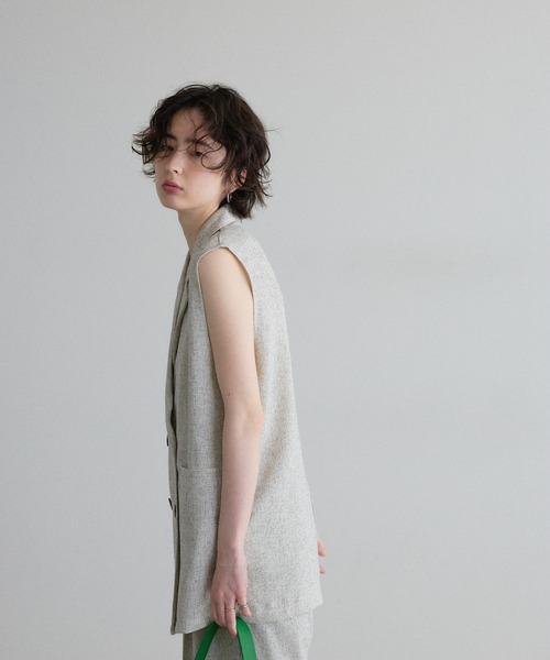 &. NOSTALGIA（アンドドットノスタルジア）の「【ZOZO限定】ミックスツイードベルト付きジレ（ベスト・レディース・グレー/アイボリー・M）」の9枚目の写真