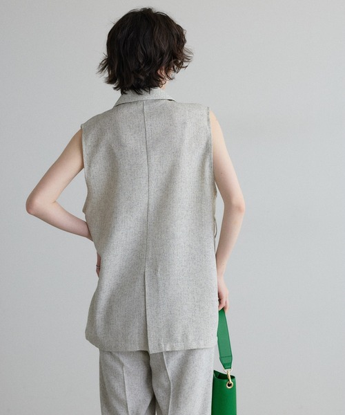 &. NOSTALGIA（アンドドットノスタルジア）の「【ZOZO限定】ミックスツイードベルト付きジレ（ベスト・レディース・グレー/アイボリー・M）」の10枚目の写真