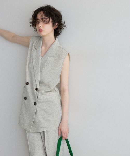 &. NOSTALGIA（アンドドットノスタルジア）の「【ZOZO限定】ミックスツイードベルト付きジレ（ベスト・レディース・グレー/アイボリー・M）」の13枚目の写真