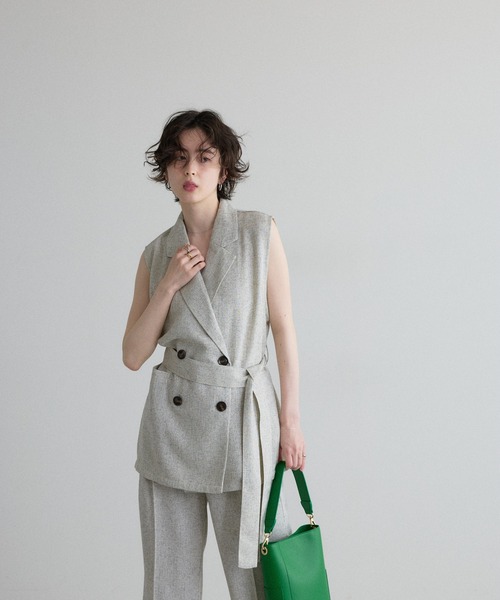 &. NOSTALGIA（アンドドットノスタルジア）の「【ZOZO限定】ミックスツイードベルト付きジレ（ベスト・レディース・グレー/アイボリー・M）」の18枚目の写真