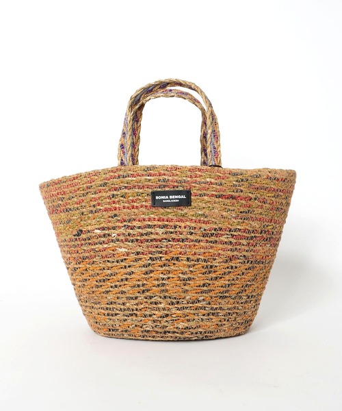 Jines（ジネス）の「ミックスバスケットトートBAG【SONIA BENGAL/ソニアベンガル】（かごバッグ・レディース・ブラック/オレンジ・フリー）」の2枚目の写真