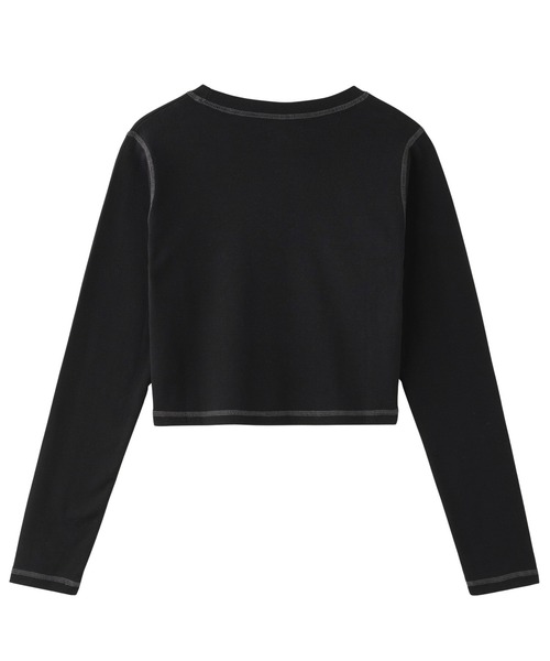 X-girl（エックスガール）の「STAR FLUTTER BUTTERFLY L/S BABY TEE（Tシャツ/カットソー・レディース・ブラック/オリーブ/ホワイト・S/M）」の4枚目の写真