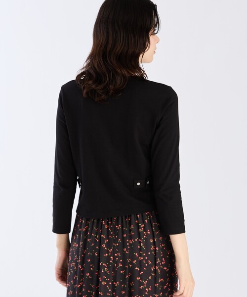agnes b.（アニエスベー）の「オーガニックコットン 長袖 カーディガンプレッション "Le Petit"（カーディガン/ボレロ・レディース・ブラック・3/2/1）」の5枚目の写真