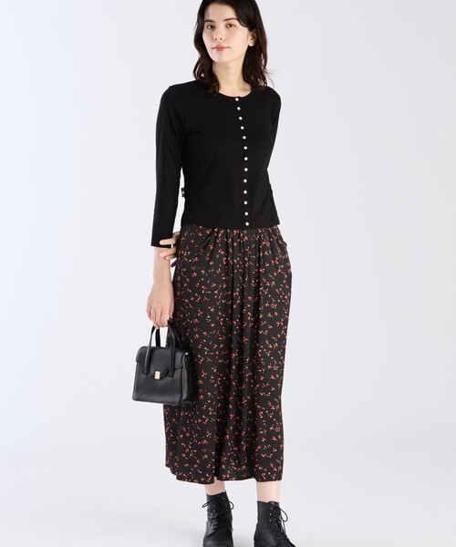 agnes b.（アニエスベー）の「オーガニックコットン 長袖 カーディガンプレッション "Le Petit"（カーディガン/ボレロ・レディース・ブラック・3/2/1）」の6枚目の写真