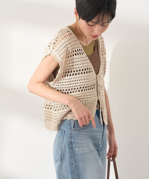 AMERICAN HOLIC（アメリカンホリック）の「レーシーニットベスト（ベスト・レディース・ブラック/ベージュ/アイボリー・FREE）」の5枚目の写真