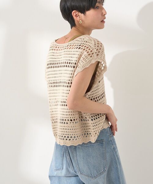 AMERICAN HOLIC（アメリカンホリック）の「レーシーニットベスト（ベスト・レディース・ブラック/ベージュ/アイボリー・FREE）」の7枚目の写真