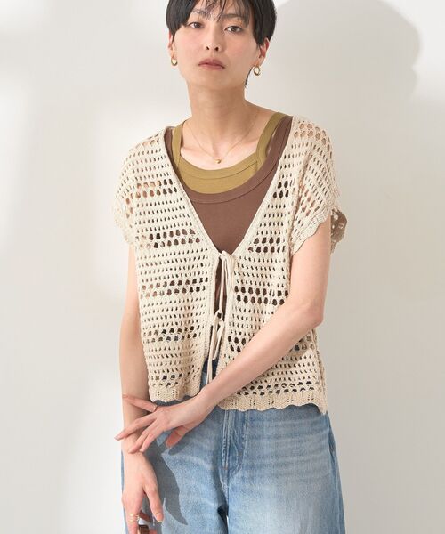 AMERICAN HOLIC（アメリカンホリック）の「レーシーニットベスト（ベスト・レディース・ブラック/ベージュ/アイボリー・FREE）」の8枚目の写真