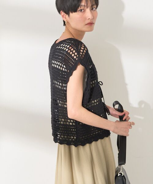 AMERICAN HOLIC（アメリカンホリック）の「レーシーニットベスト（ベスト・レディース・ブラック/ベージュ/アイボリー・FREE）」の13枚目の写真