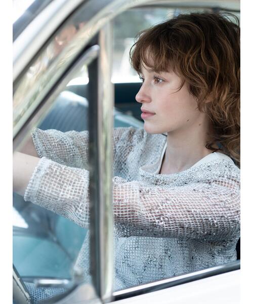 Lugnoncure(ルノンキュール)の「メッシュニットワンピース《2025summer catalog item》(ワンピース・レディース・オフホワイト/ベージュ/ブラック・F)」の6枚目の写真