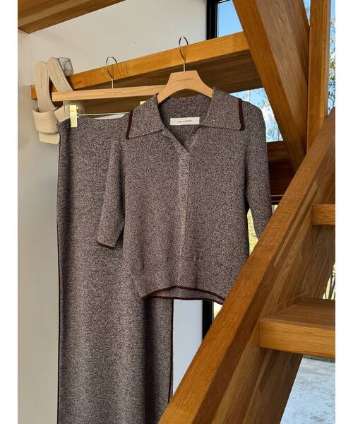 LAGUNAMOON（ラグナムーン）の「ポロニットプル×スカートセットアップ（ワンピース・レディース・ブラック/ブラウン/ボルドー・SMALL/MEDIUM）」の4枚目の写真